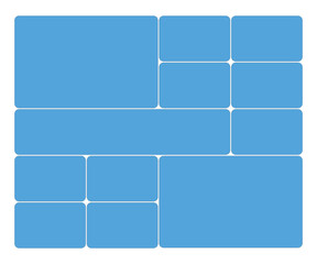 Vector art of abstract blue grid layout with varied rectangle sizes