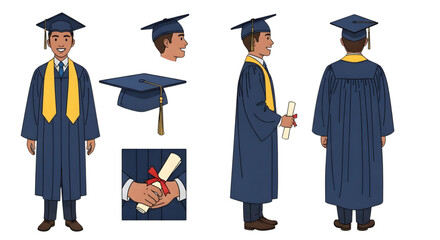 Graduation Day: Student in Cap and Gown