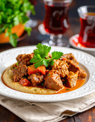 H&uuml;nkar Beğendi: Ottoman Lamb Rolls on Smoked Eggplant Pur&eacute;e