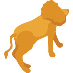 Golden Brown Dog With Lion Like Mane Standing On A Transparent Background