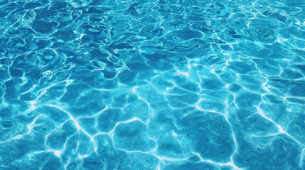 Calm water in a swimming pool sparkles under the warm sun inviting relaxation and joy.