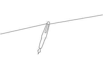 Minimalistic pen icon drawing a line vector illustration for office and writing theme
