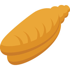 Golden Baked Pastry with Flaky Crust on White Background