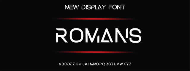 Modern minimal logo alphabet font. Typography abstract sans serif technology, electronic, movie, future, creative logos fonts. vector illustration