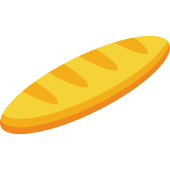 Golden Brown Baked Baguette Bread on White Background with Diagonal Slashes Detailed Texture Close Up Studio Shot