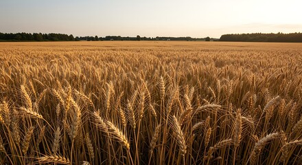 Golden Wheat Field at Sunset.