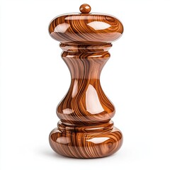 Stylish Wooden Kitchen Timer on White Background