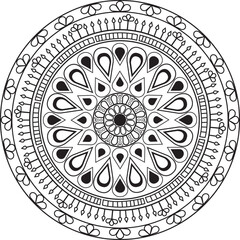 Obraz premium BLACK AND WHITE MANDALA DESIGN