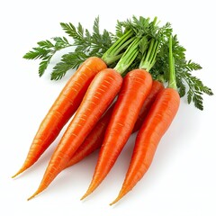 Vibrant Carrots on White Background