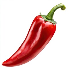 Red Pepper on White Background