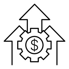 business efficiency line icon with editable stroke
