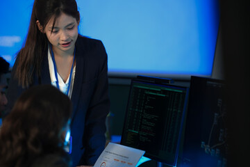 Reviewing AI generated code future workflow. Human lead points out nuances complexities AI written...