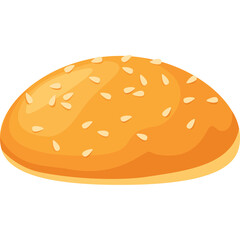 Golden Brown Toasted Sesame Seed Hamburger Bun Isolated on Transparent Background A Delicious Bakery Item Perfect for Fast Food and Home Cooking