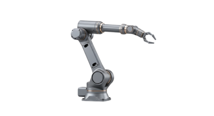 Robotic Arm with Gripper on Black Background industrial robot