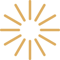 Golden Burst Abstract Radial Lines Sunburst Graphic Element White Background Transparent Design