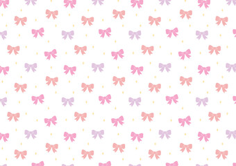 Bow pattern vector print. Knots and ribbons. Valentines holiday fashion, stationary, greeting pattern. girly prints. background drawing.