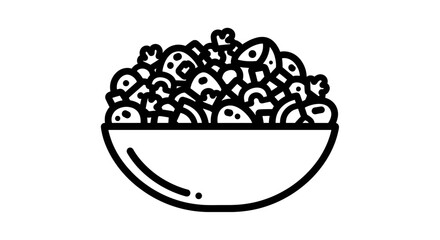 Bowl of food with various ingredients a healthy and delicious meal.