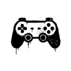 Video Game Controller Black and White Graffiti Spray Paint © HENI