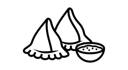 Samosas with a bowl of chutney a delicious Indian snack.