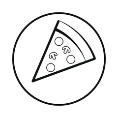 
Pizza one line. Vector drawing.