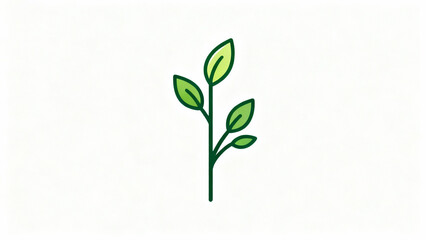 Fototapeta premium New botanical buds extending from a main branch in minimalist illustration. gardening catalogs, home-decor guides, designed for gardening and botanical catalogs. 