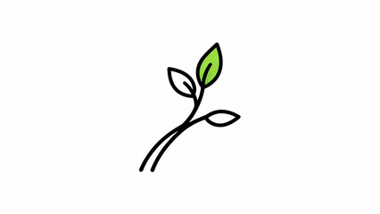 New botanical buds extending from a main branch in minimalist illustration. gardening catalogs, home-decor guides, designed for gardening and botanical catalogs.
