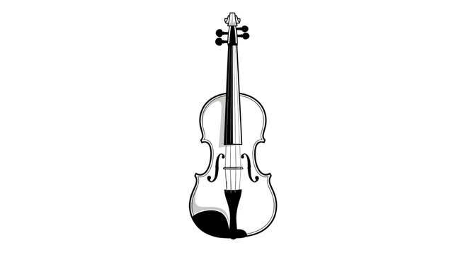 A graphic illustration of a violin against a white background with clear details.