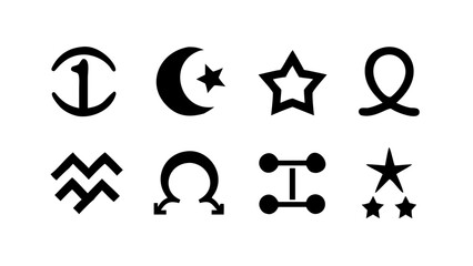 Vector art of a captivating array of symbolic illustrations, , representing diverse concepts and meanings, perfect for designers seeking versatile and meaningful visual elements