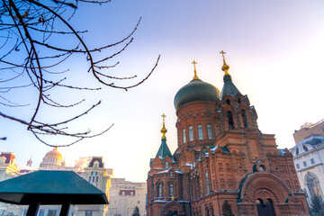 The Cathedral of the Holy Wisdom of God or Saint Sophia Cathedral in Harbin, a former Russian Orthodox church located in the central district of Daoli, Harbin, Heilongjiang, China © Somkiat