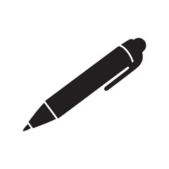  A pen on it Silhouette On White Background.