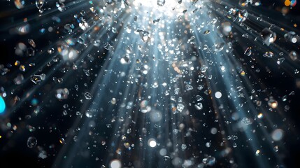 Falling Diamonds Particles Light Ray Luxury Background