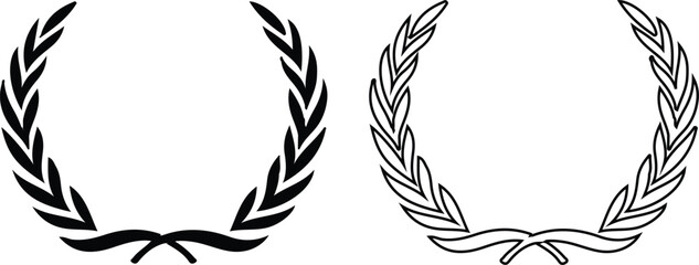 laurel wreath icon set design vector illustration © Ammara
