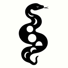 Obraz premium Black snake symbol vector illustration of a serpent silhouette design for a nature iconBlack snake symbol vector illustration of a serpent silhouette design for a nature icon