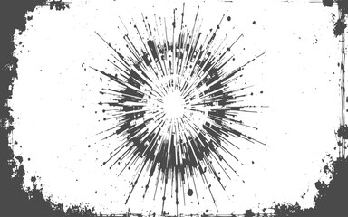 Abstract black ink splatter explosion on white background vector.
