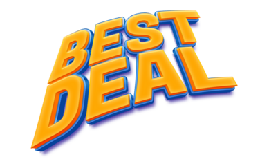 3D text label Best deal with yellow graphic template