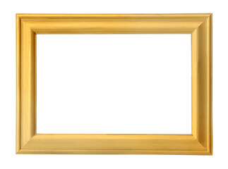 Golden wood picture frame with empty space