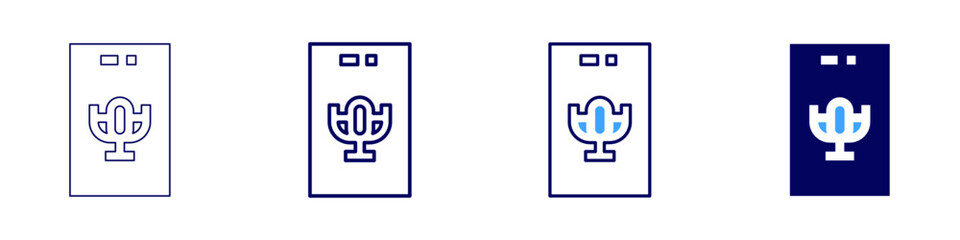 Fototapeta premium Motivation podcast icon in 4 different styles. Thin Line, Line, Bold Line, Duotone. Duotone style. Editable stroke