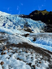 Vatnajokull Glacier in Skaftafell National Park, Icelandic Ice Landscape