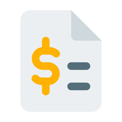 Document Dollar Flat Icon Vector, Colorful Business and Finance Design for Modern Presentation