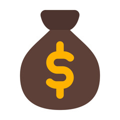 Money Bag Flat Icon Vector, Colorful Business and Finance Design for Modern Presentation