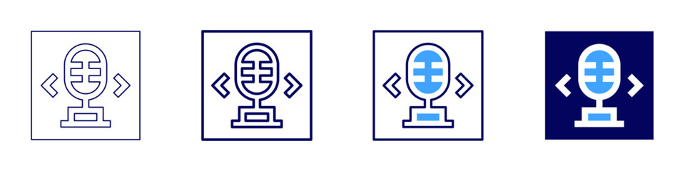 Obraz premium Writing podcast icon in 4 different styles. Thin Line, Line, Bold Line, Duotone. Duotone style. Editable stroke