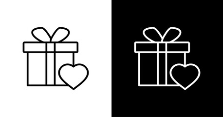 Gifts White Icon Set Design
