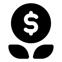 Plant Seed Invest Glyph Icon Vector, Solid Design for Business and Finance Concept
