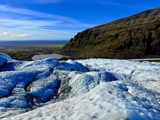 Vatnajokull Glacier in Skaftafell National Park, Icelandic Ice Landscape