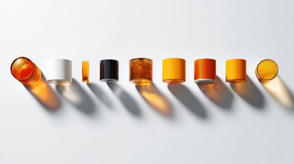 Cylindrical objects in gradient colors