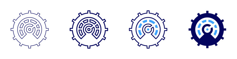 Measure flatness icon in 4 different styles. Thin Line, Line, Bold Line, Duotone. Duotone style. Editable stroke