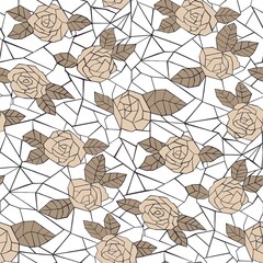 seamless pattern with geaoetrical roses