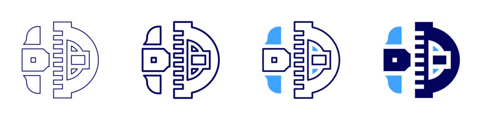 Measure permeability icon in 4 different styles. Thin Line, Line, Bold Line, Duotone. Duotone style. Editable stroke