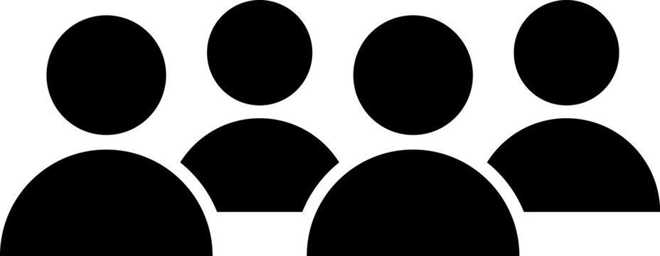 Solid icon group. People group icon set, persons, logo human, team icons, user profile symbol. Group of people or group of users. Persons symbol. Vector 
