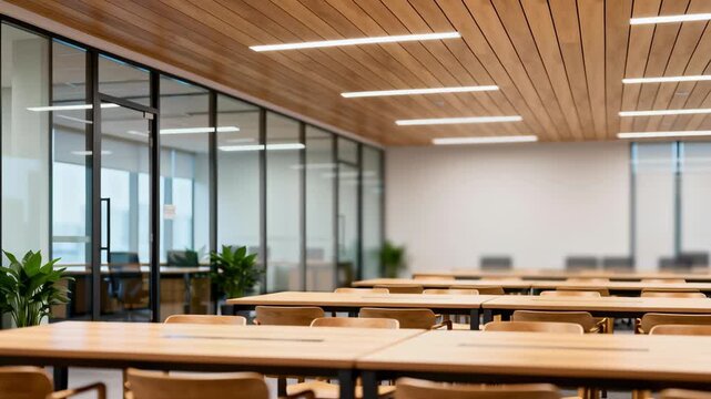 Modern Office Interior with Glass Walls and Stylish Furniture for Contemporary Workspaces